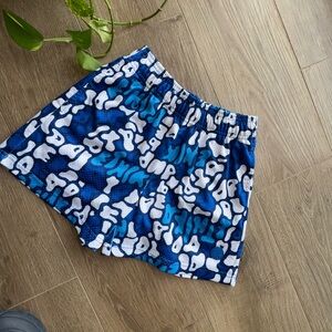 Ethika Athletic Shorts Blue and White Vibrant Design